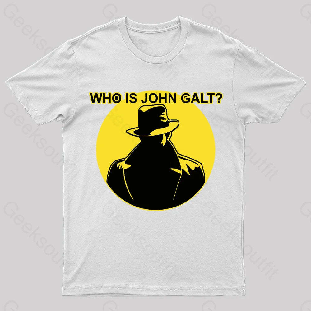 Who Is John Galt Geek T-Shirt White / S