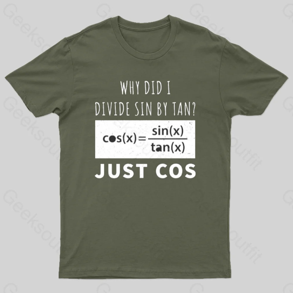 Why Did I Divide Sin By Tan T-Shirt Army Green / S