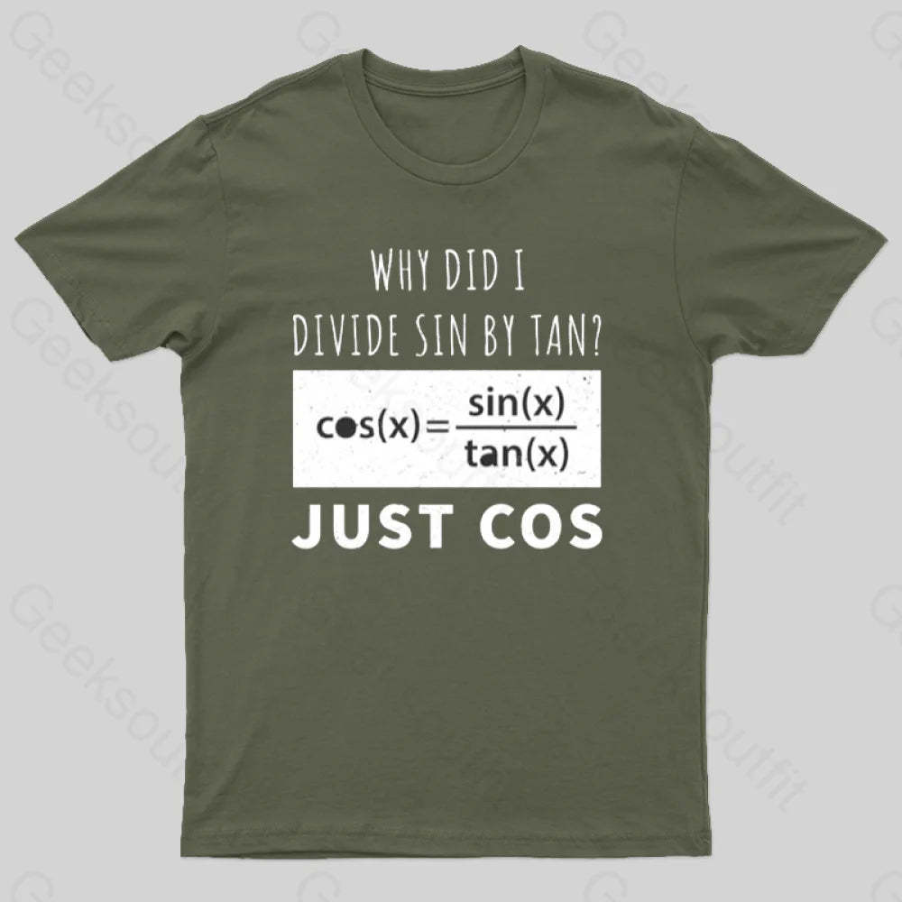 Why Did I Divide Sin By Tan T-Shirt Army Green / S