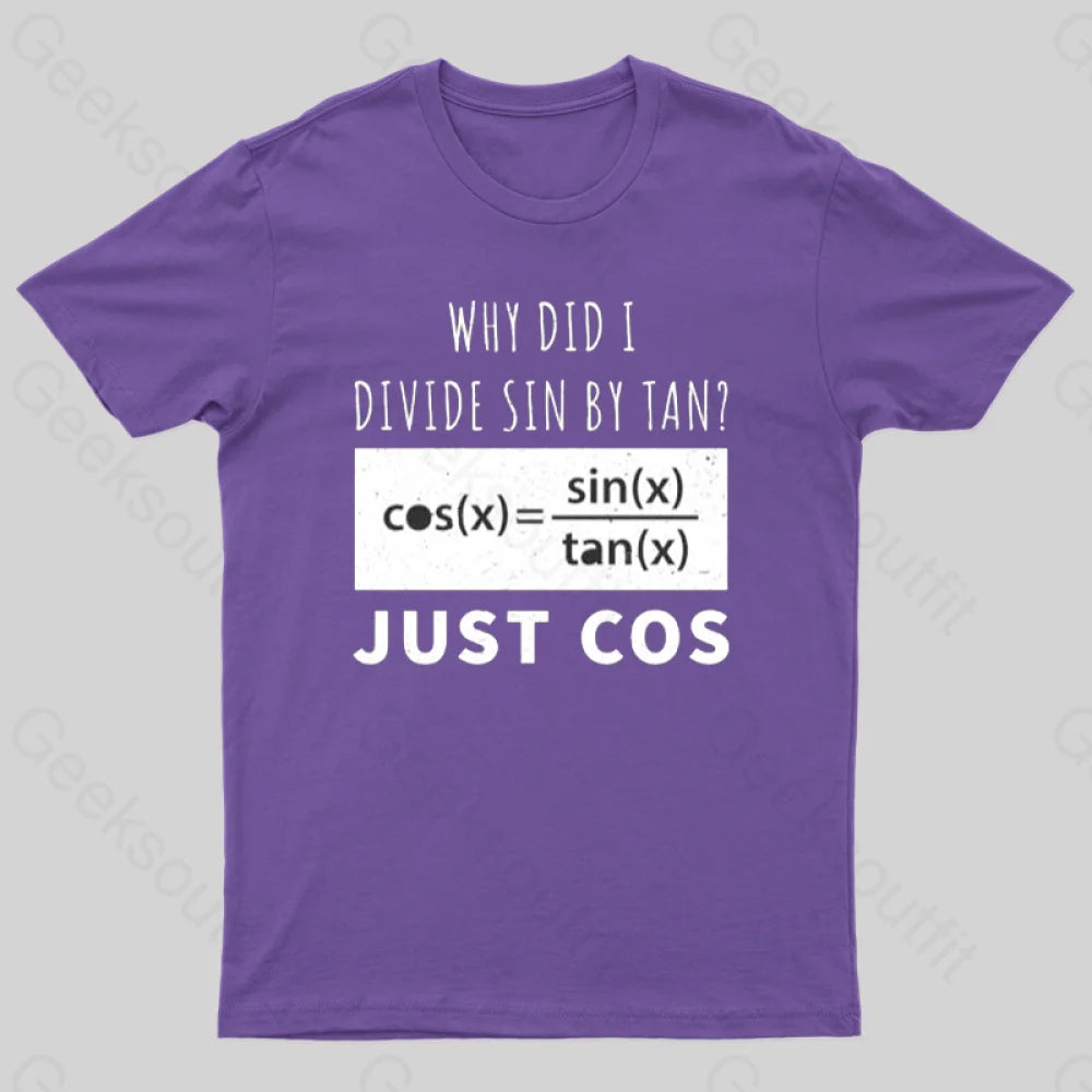 Why Did I Divide Sin By Tan T-Shirt Purple / S