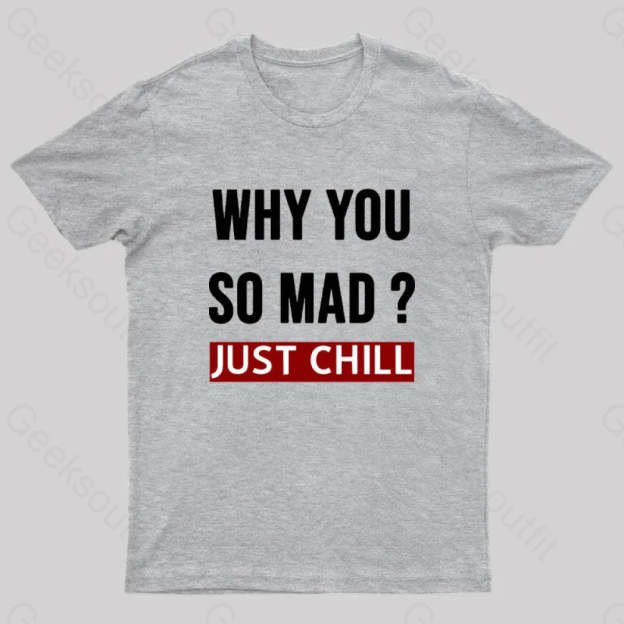 Why You So Mad Just Chill Geek T-Shirt Grey / S