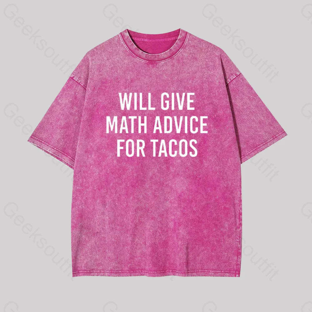 Will Give Math Advice Geek Washed T-Shirt