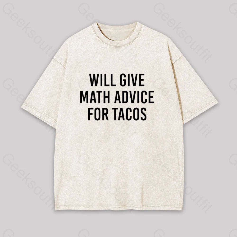 Will Give Math Advice Geek Washed T-Shirt Apricot / S