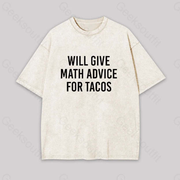 Will Give Math Advice Geek Washed T-Shirt Apricot / S
