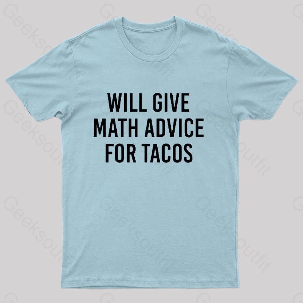 Will Give Math Advice T-Shirt Light Blue / S