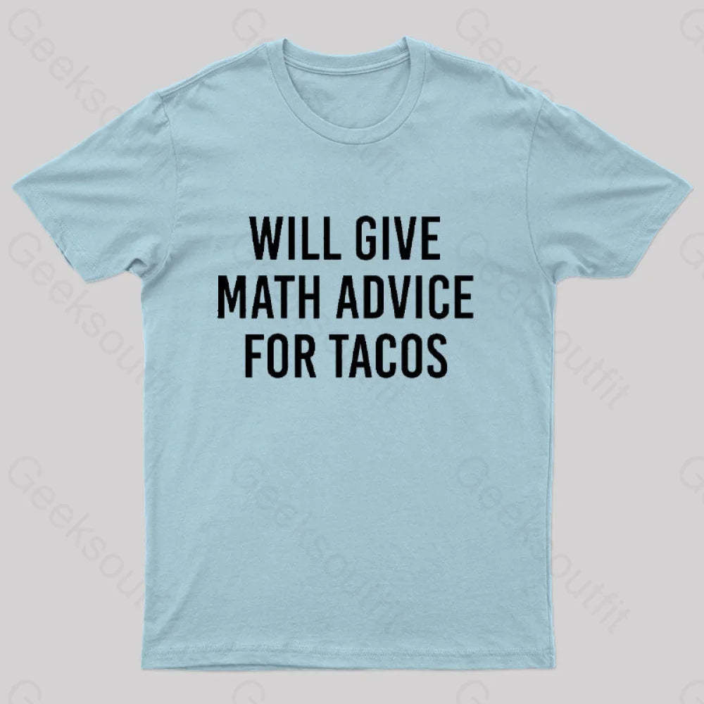 Will Give Math Advice T-Shirt Light Blue / S
