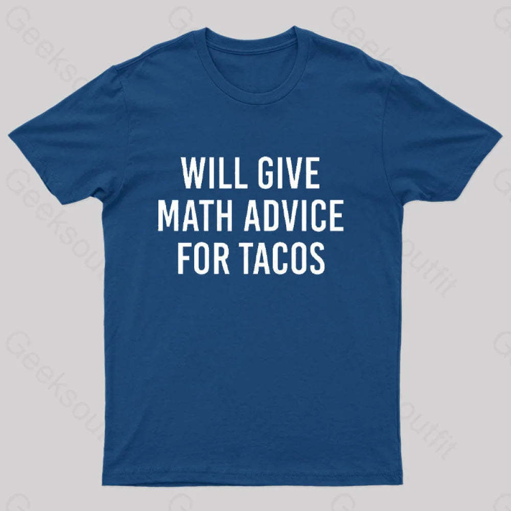 Will Give Math Advice T-Shirt Navy / S