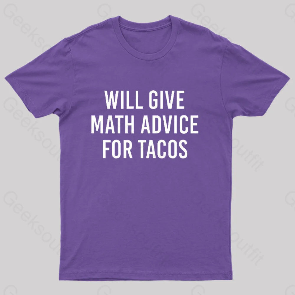 Will Give Math Advice T-Shirt Purple / S
