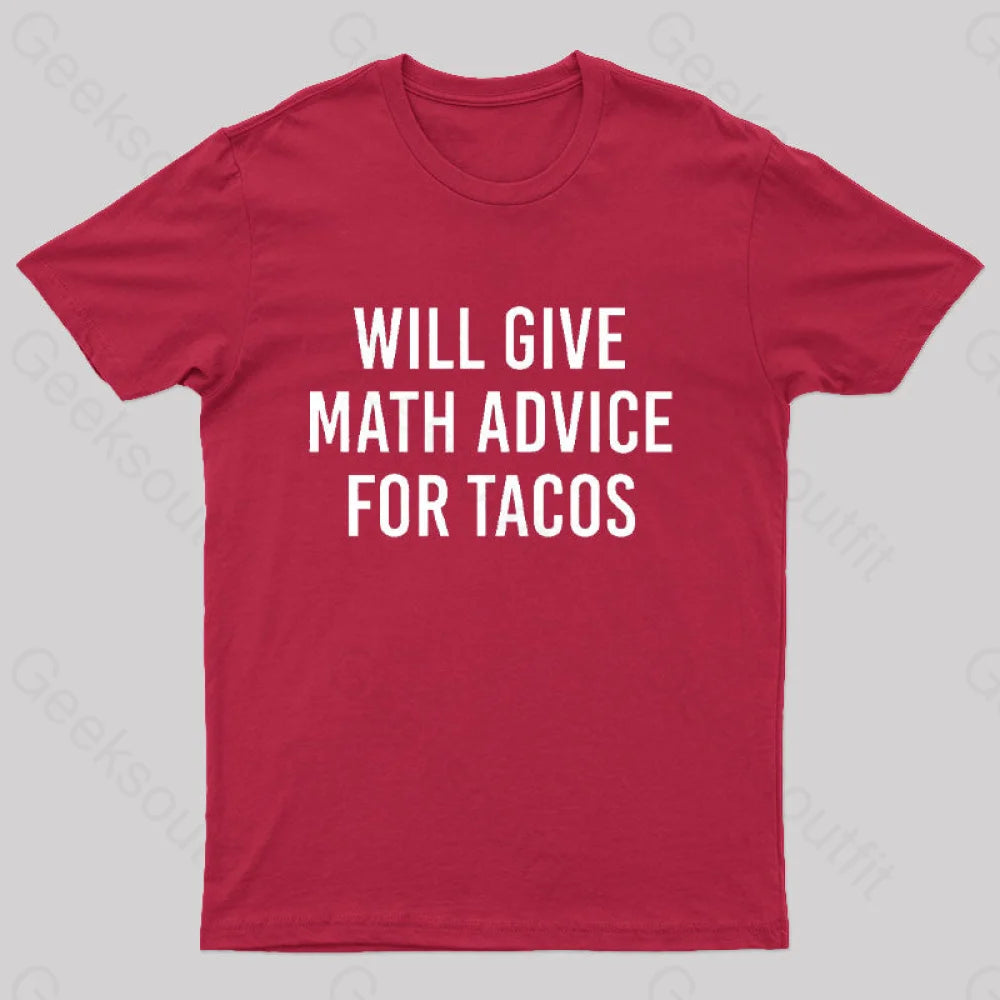 Will Give Math Advice T-Shirt Red / S