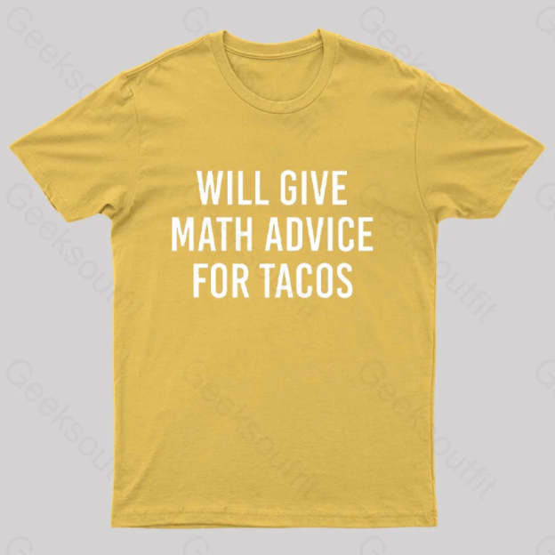 Will Give Math Advice T-Shirt Yellow / S