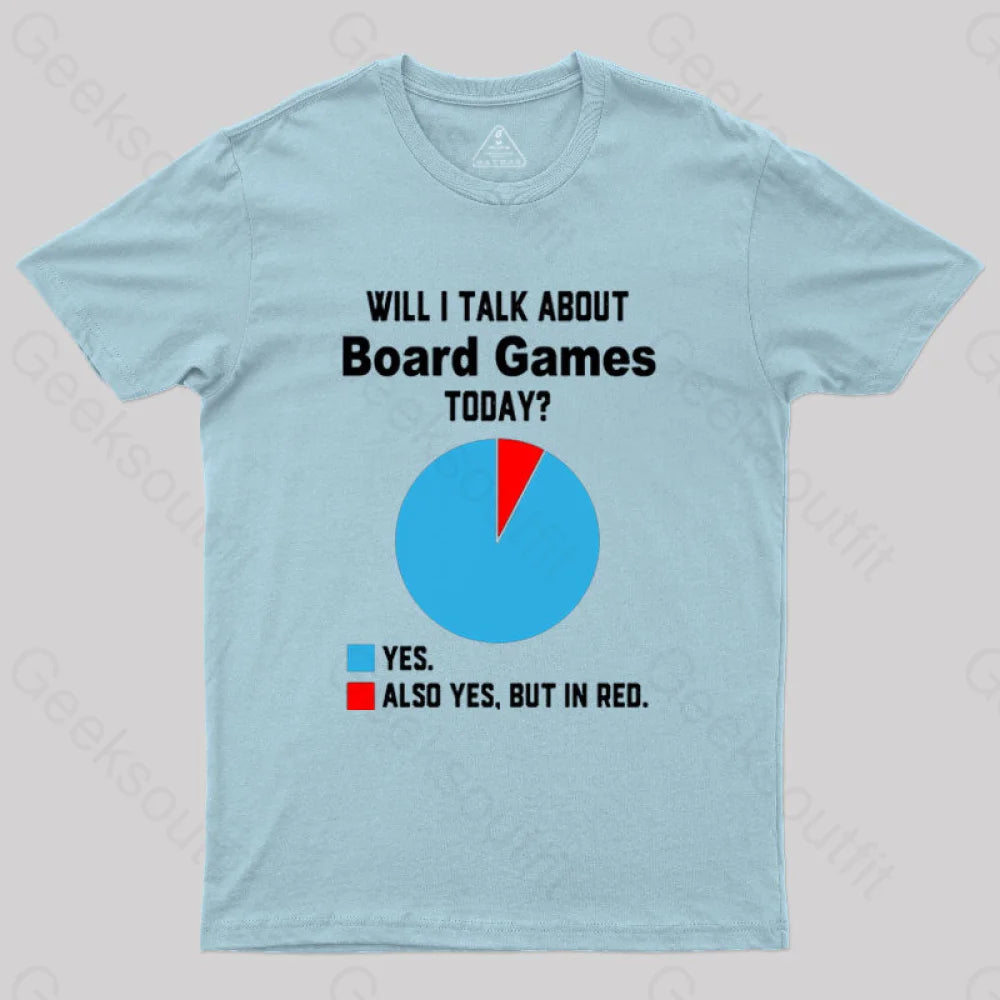 Will I Talk About Board Games Today Nerd T-Shirt Light Blue / S