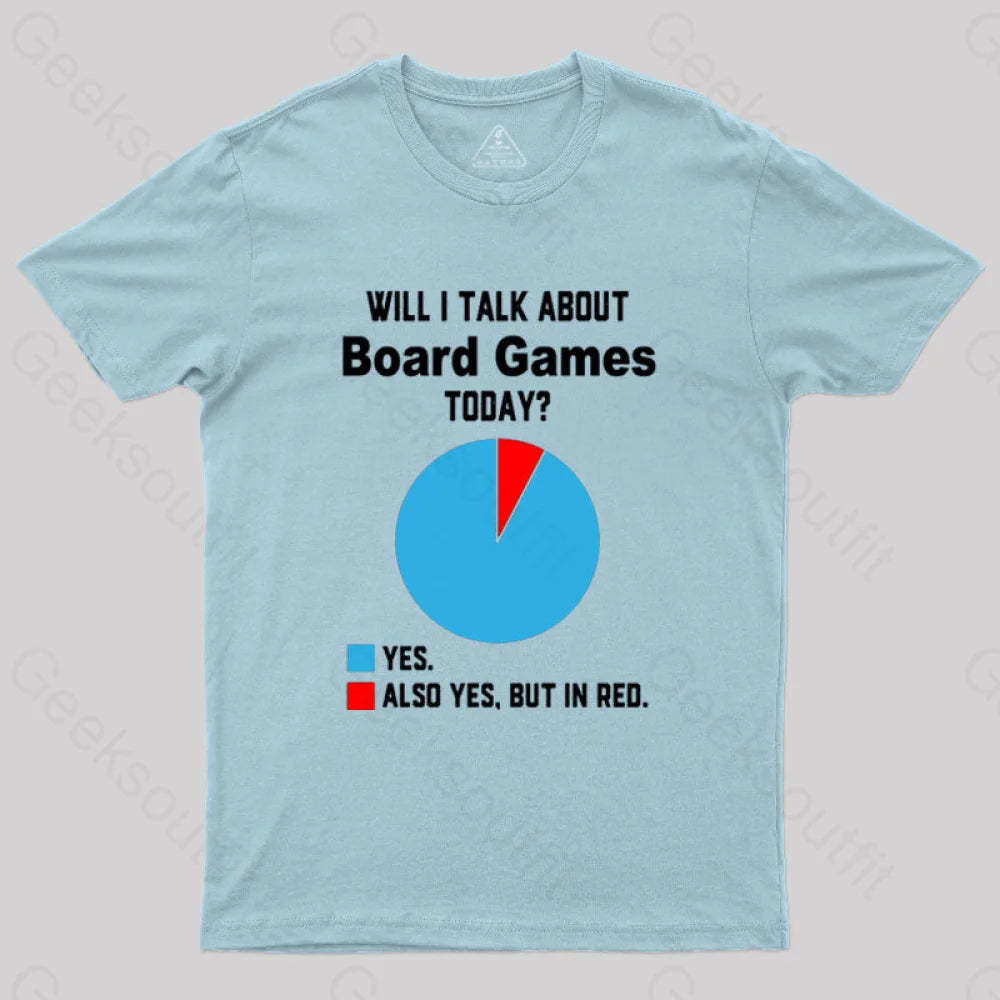 Will I Talk About Board Games Today Nerd T-Shirt Light Blue / S