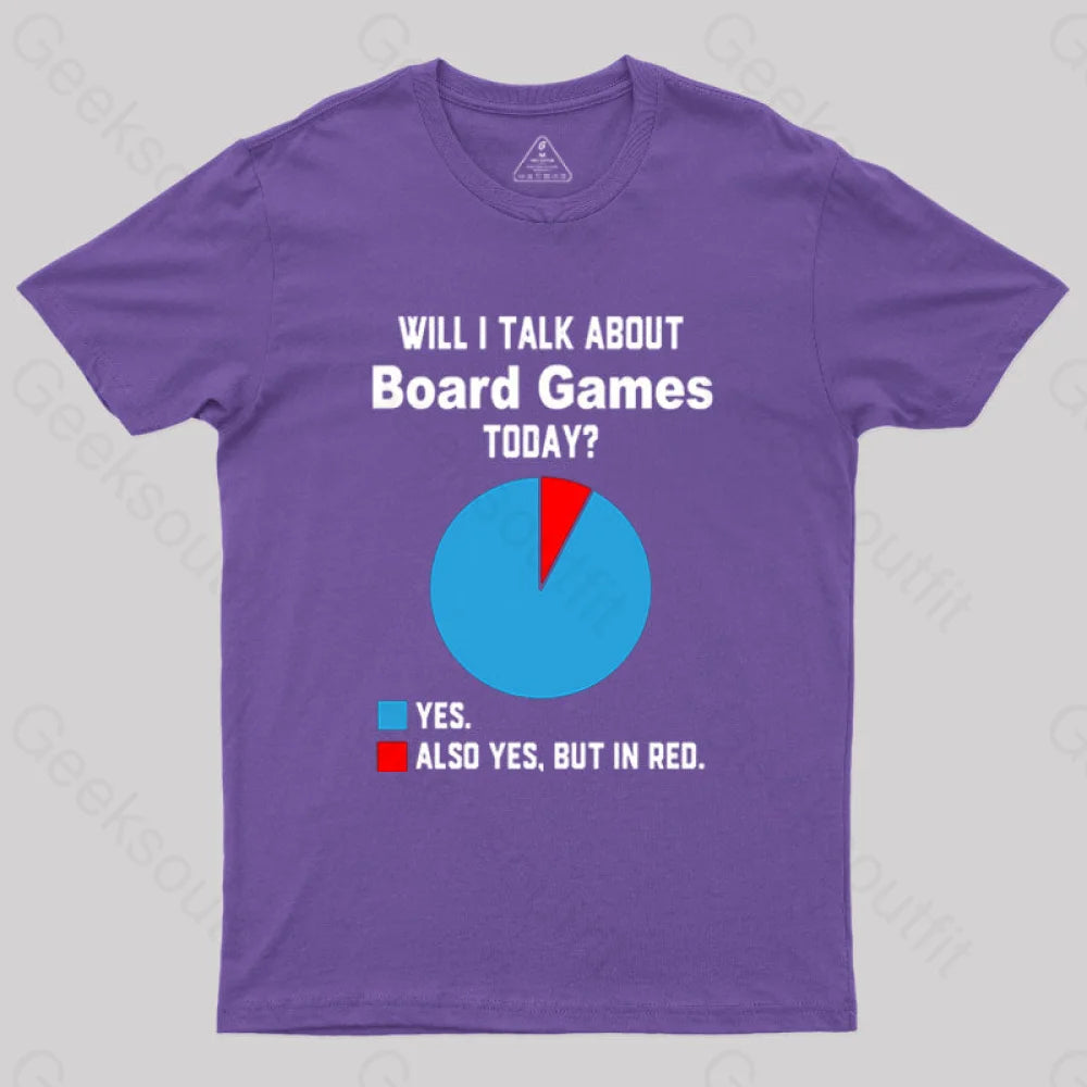 Will I Talk About Board Games Today Nerd T-Shirt Purple / S
