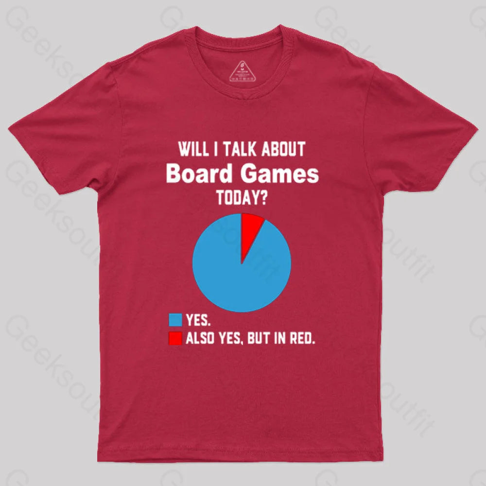 Will I Talk About Board Games Today Nerd T-Shirt Red / S