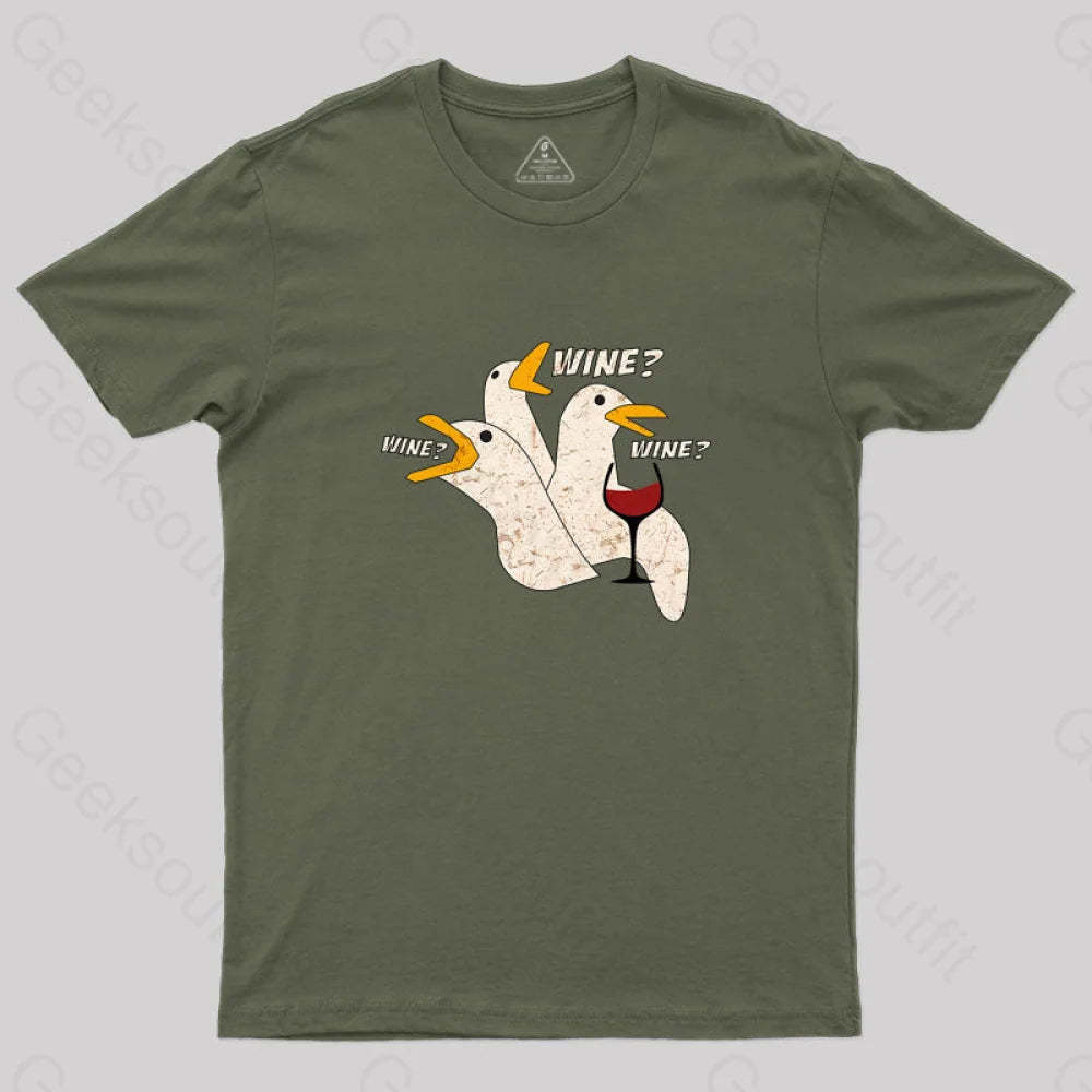 Wine T-Shirt Army Green / S Yc