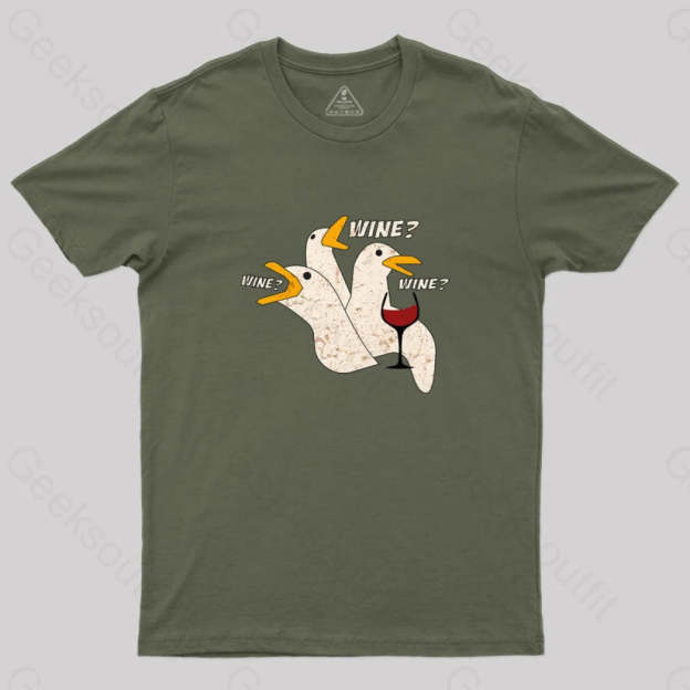 Wine T-Shirt Army Green / S Yc