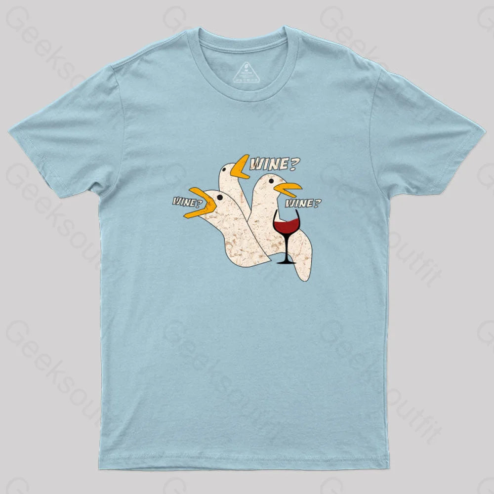 Wine T-Shirt Light Blue / S Yc
