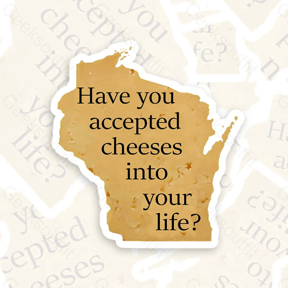 Wisconsin Cheese Pun Geek Sticker 6Cm