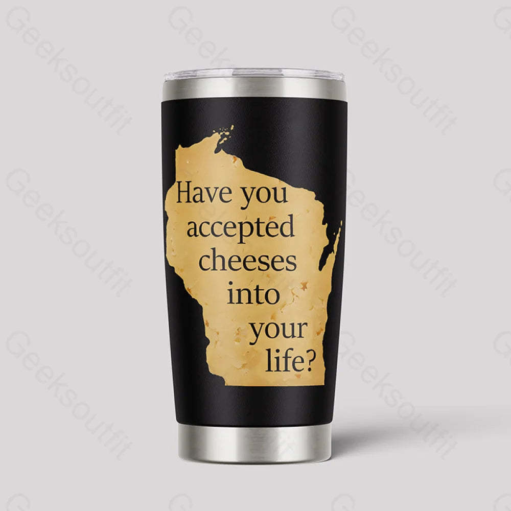 Wisconsin Cheese Pun Geeks Tumbler Black