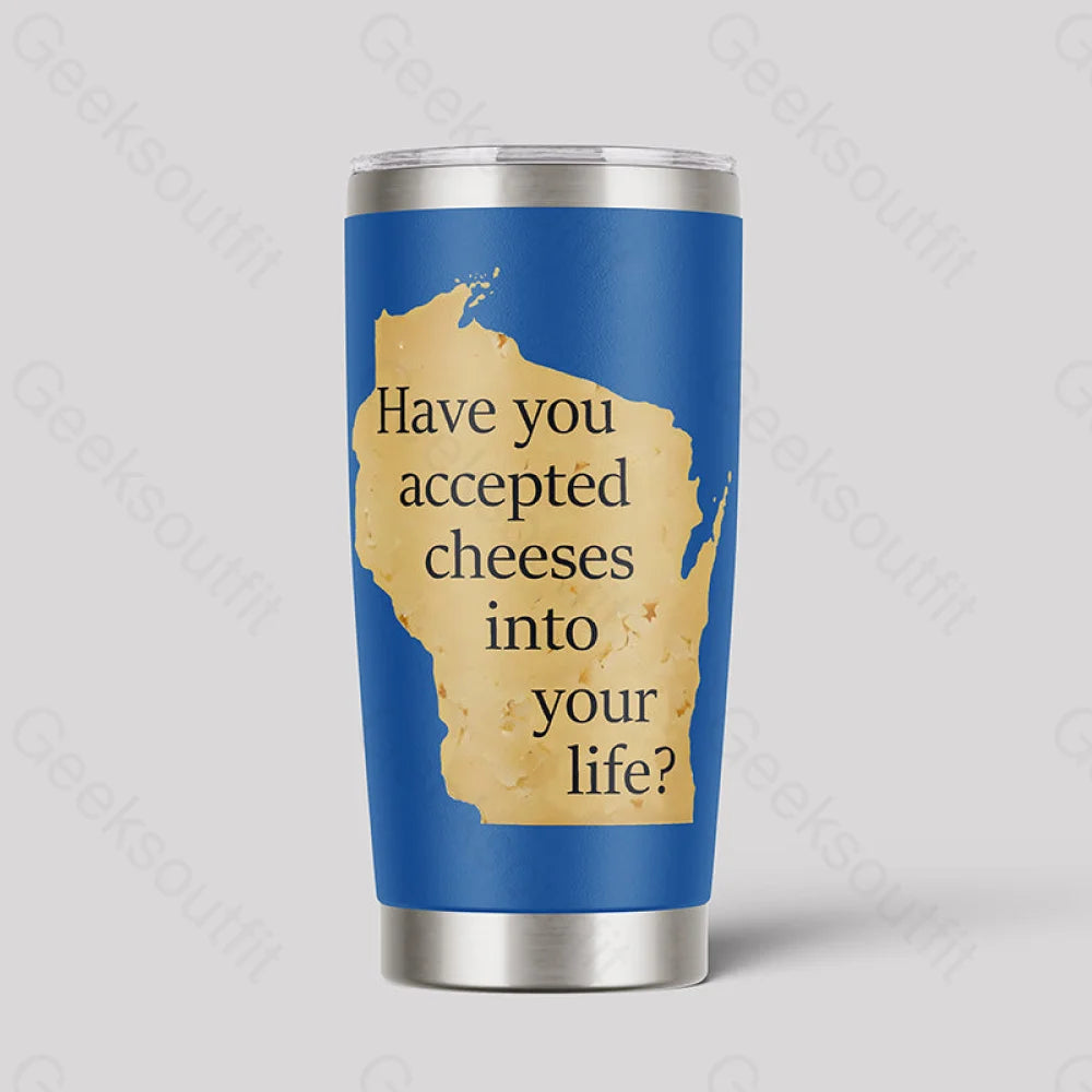 Wisconsin Cheese Pun Geeks Tumbler Blue