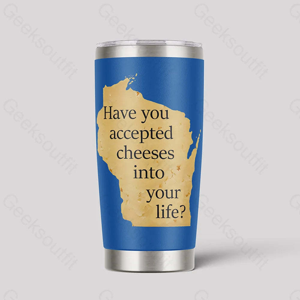 Wisconsin Cheese Pun Geeks Tumbler Blue