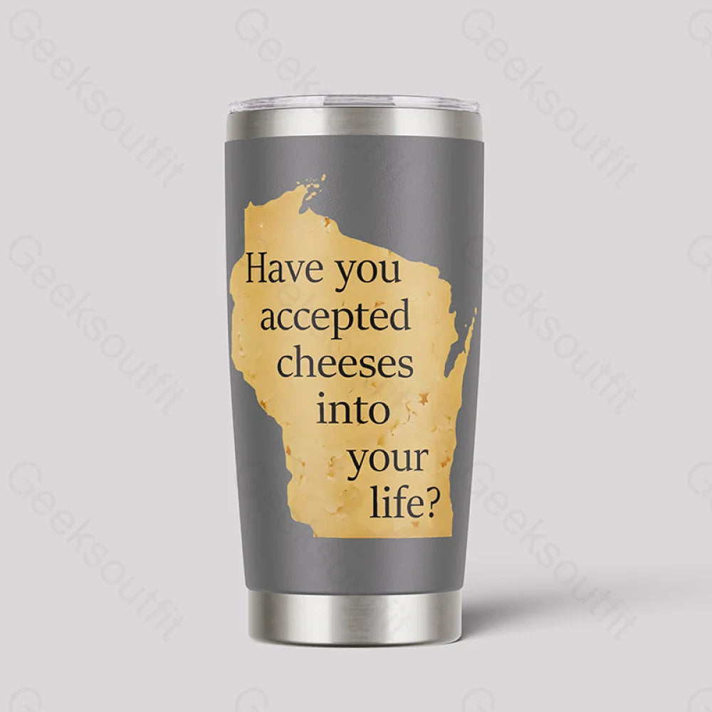 Wisconsin Cheese Pun Geeks Tumbler Grey