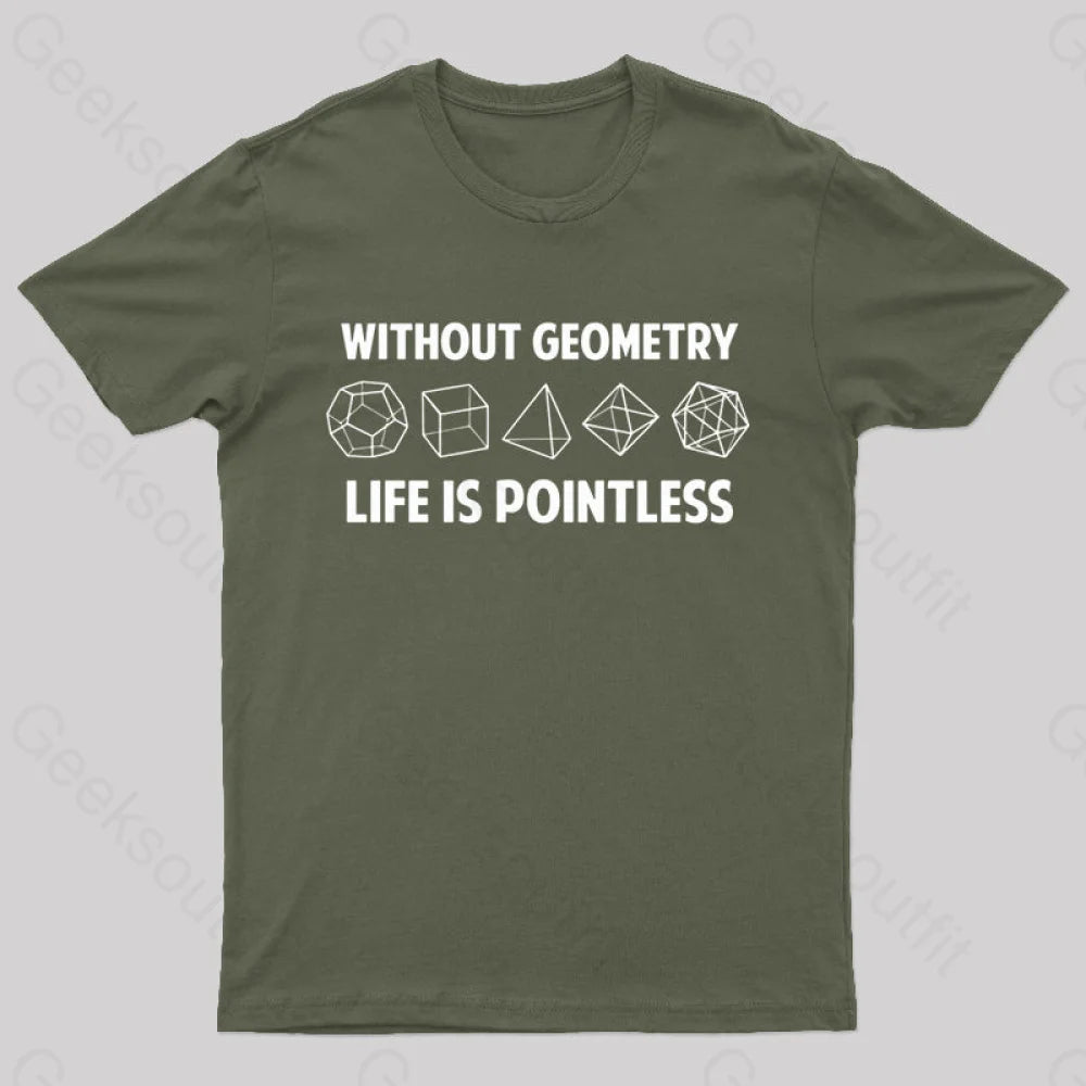 Without Geometry Nerd T-Shirt Army Green / S