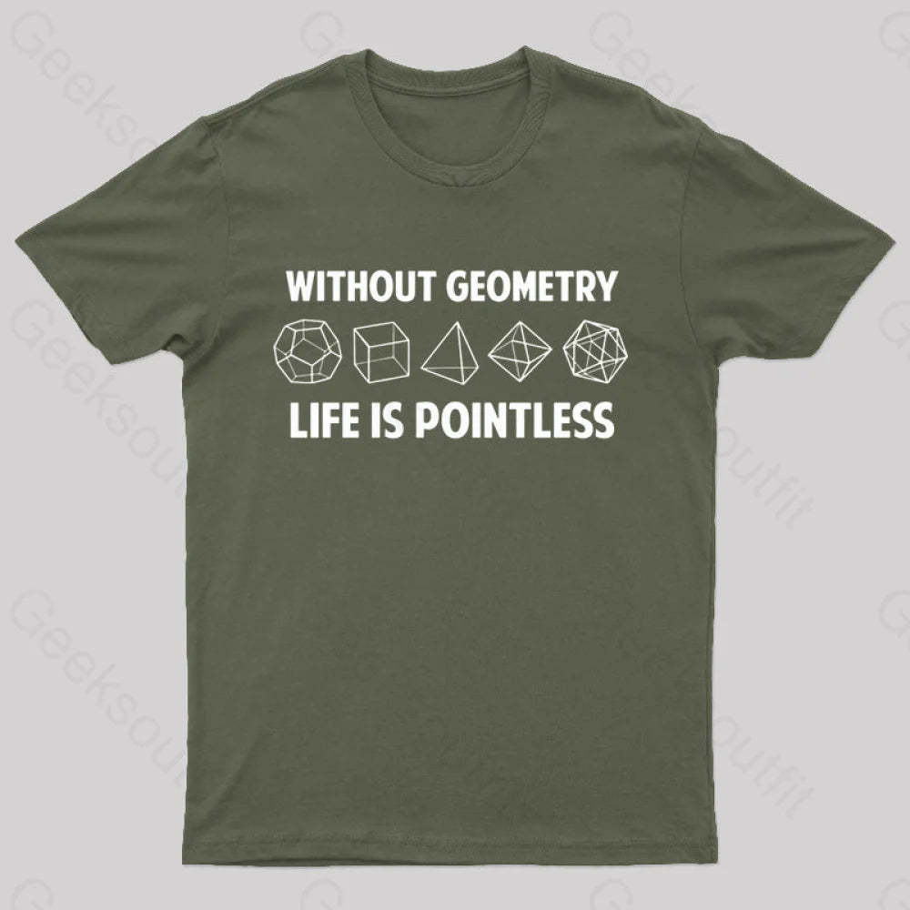 Without Geometry Nerd T-Shirt Army Green / S