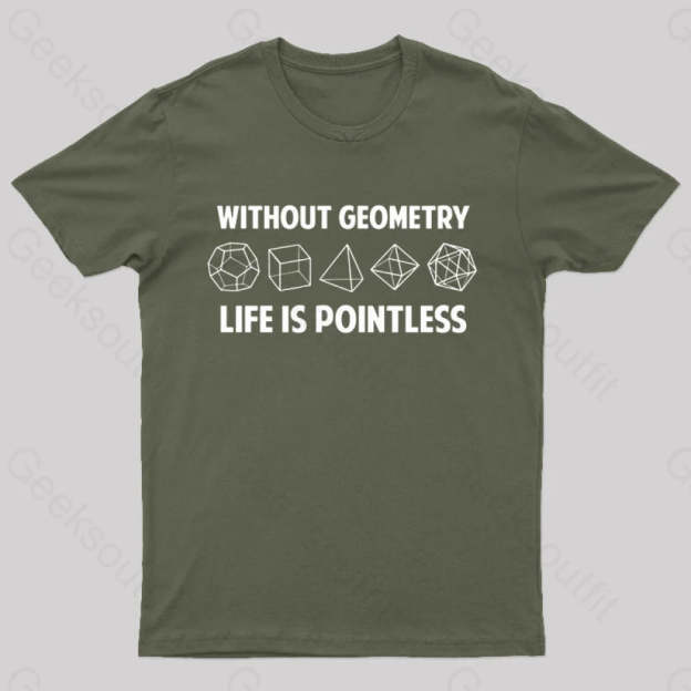 Without Geometry Nerd T-Shirt Army Green / S