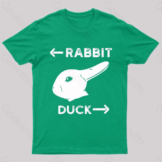 Wittgensteins Rabbit Duck Illusion Geek T-Shirt Green / S