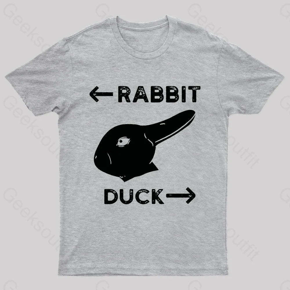 Wittgensteins Rabbit Duck Illusion Geek T-Shirt Grey / S