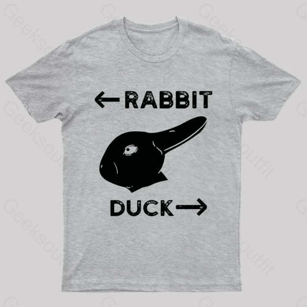 Wittgensteins Rabbit Duck Illusion Geek T-Shirt Grey / S