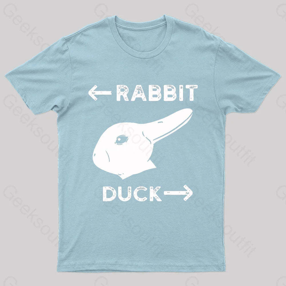 Wittgensteins Rabbit Duck Illusion Geek T-Shirt Light Blue / S