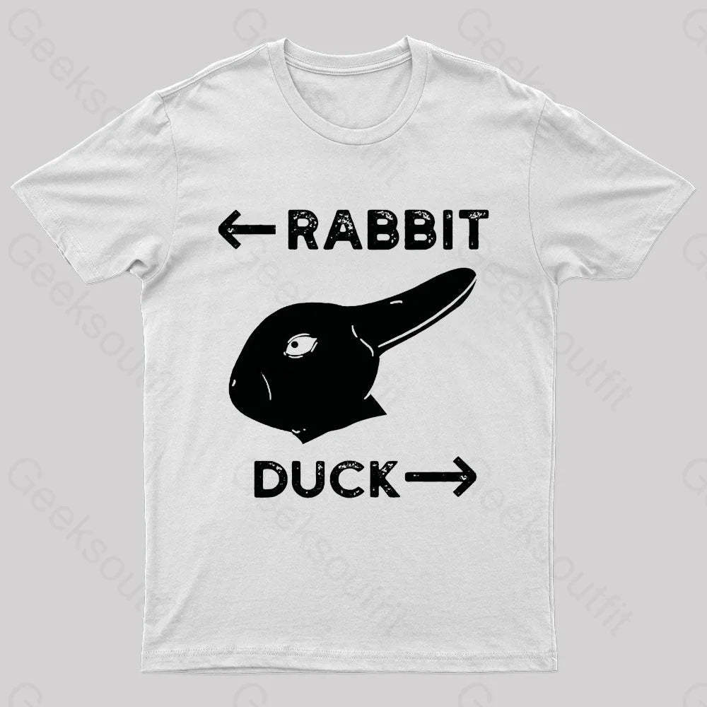 Wittgensteins Rabbit Duck Illusion Geek T-Shirt White / S