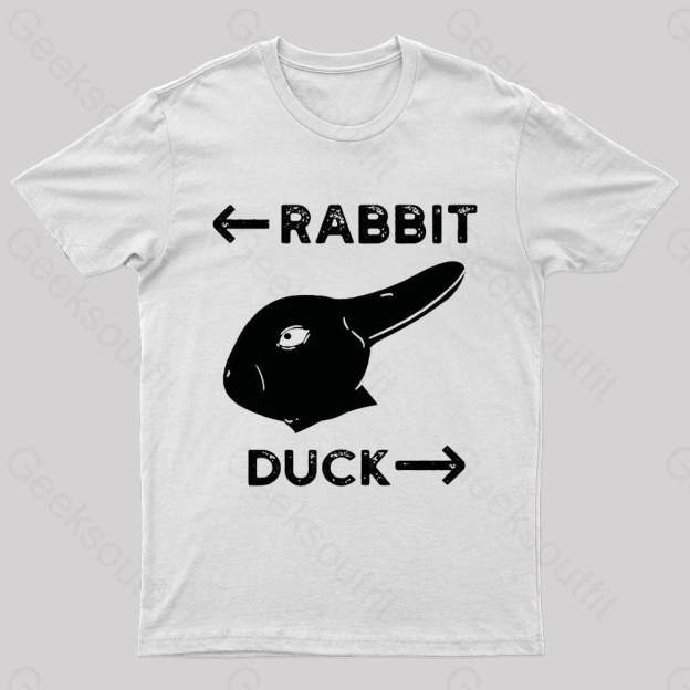 Wittgensteins Rabbit Duck Illusion Geek T-Shirt White / S