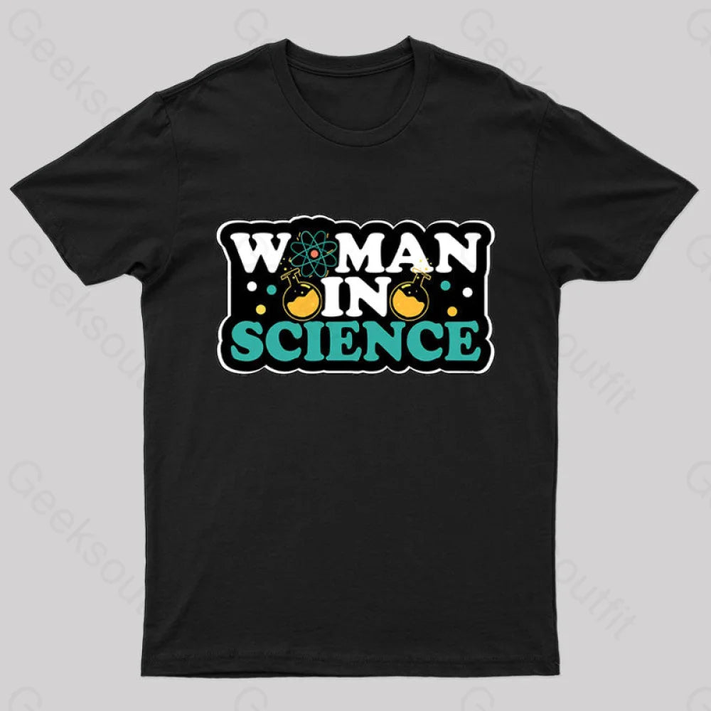 Woman In Science Nerd T-Shirt Black / S