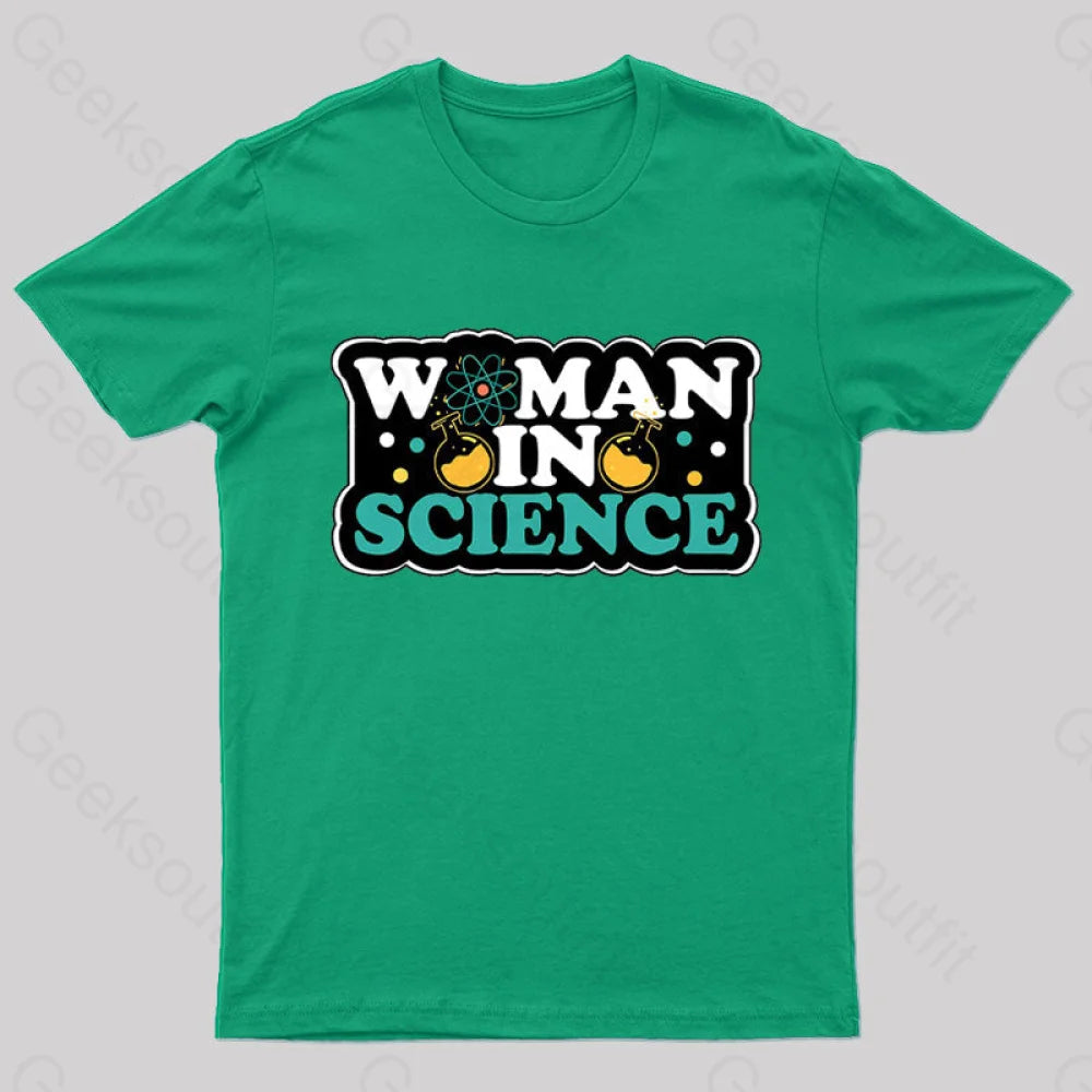 Woman In Science Nerd T-Shirt Green / S