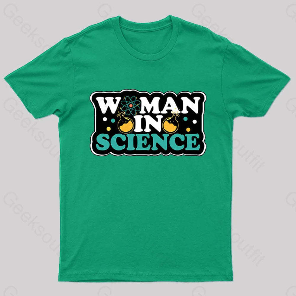 Woman In Science Nerd T-Shirt Green / S