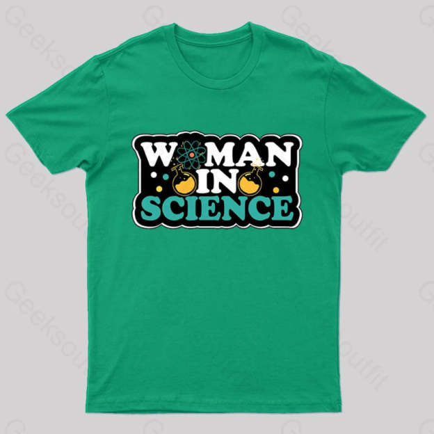 Woman In Science Nerd T-Shirt Green / S