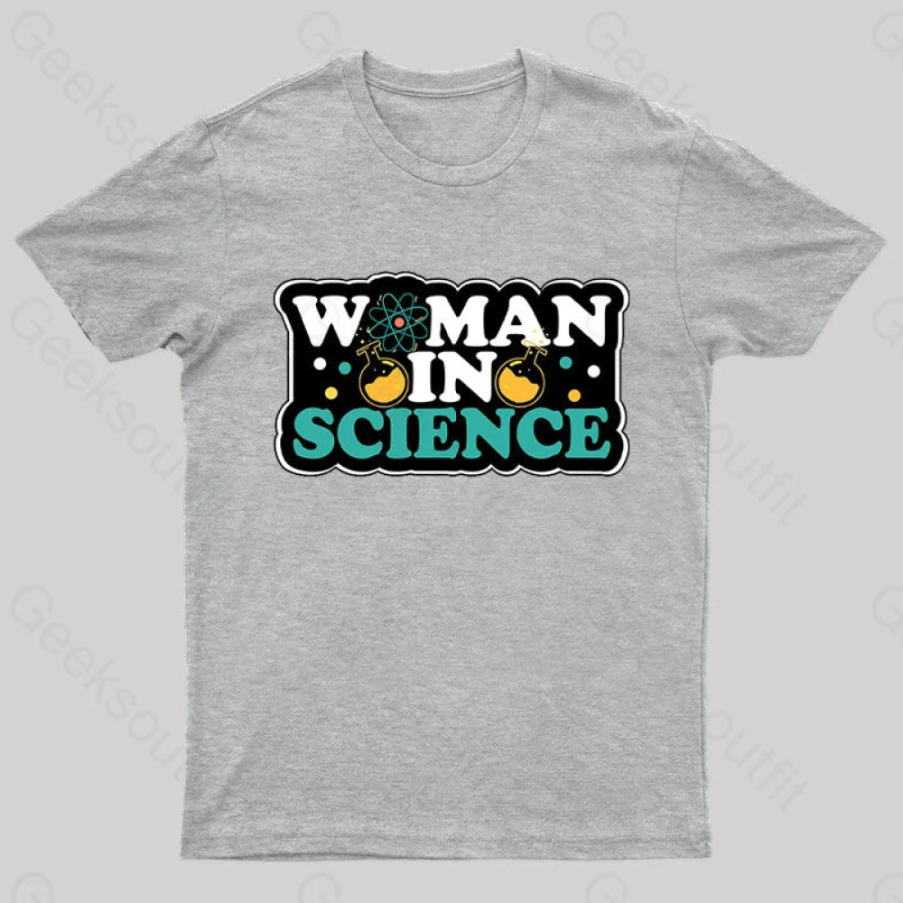 Woman In Science Nerd T-Shirt Grey / S