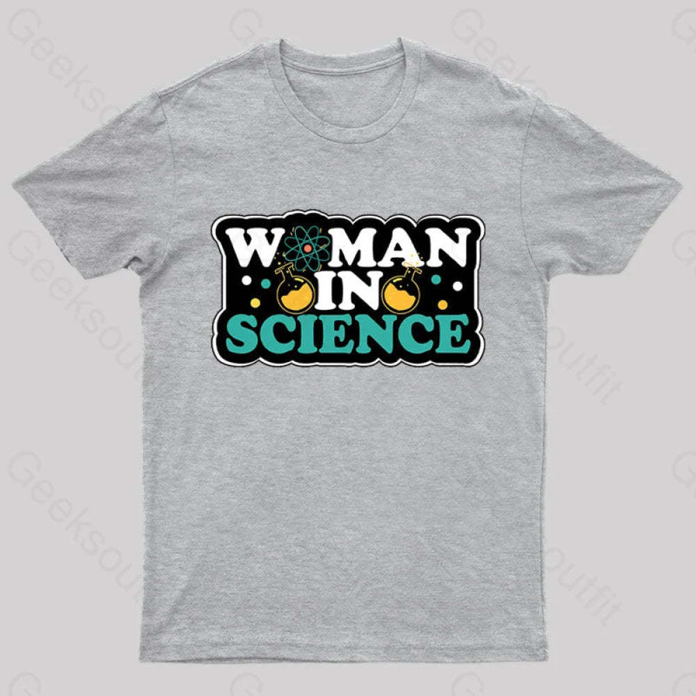 Woman In Science Nerd T-Shirt Grey / S