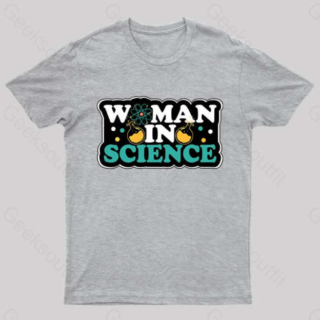 Woman In Science Nerd T-Shirt Grey / S
