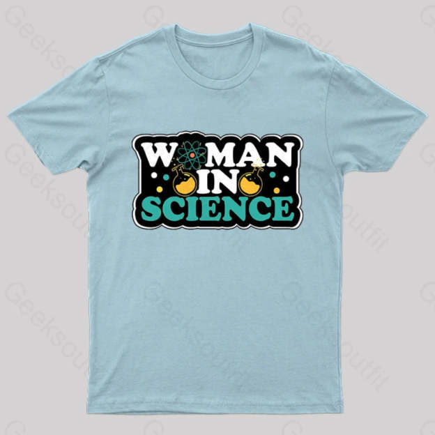 Woman In Science Nerd T-Shirt Light Blue / S