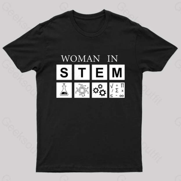 Woman In Stem Geek T-Shirt Black / S