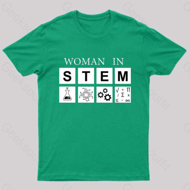 Woman In Stem Geek T-Shirt Green / S