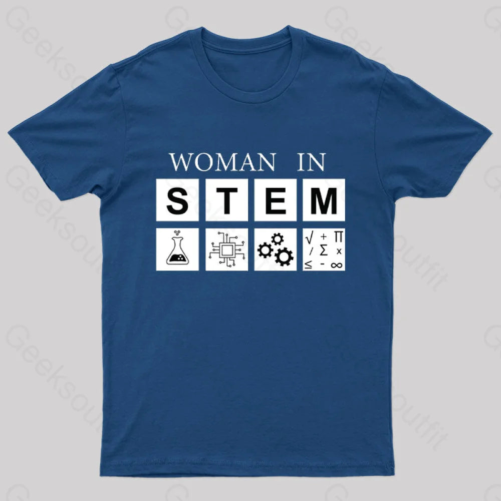 Woman In Stem Geek T-Shirt Navy / S