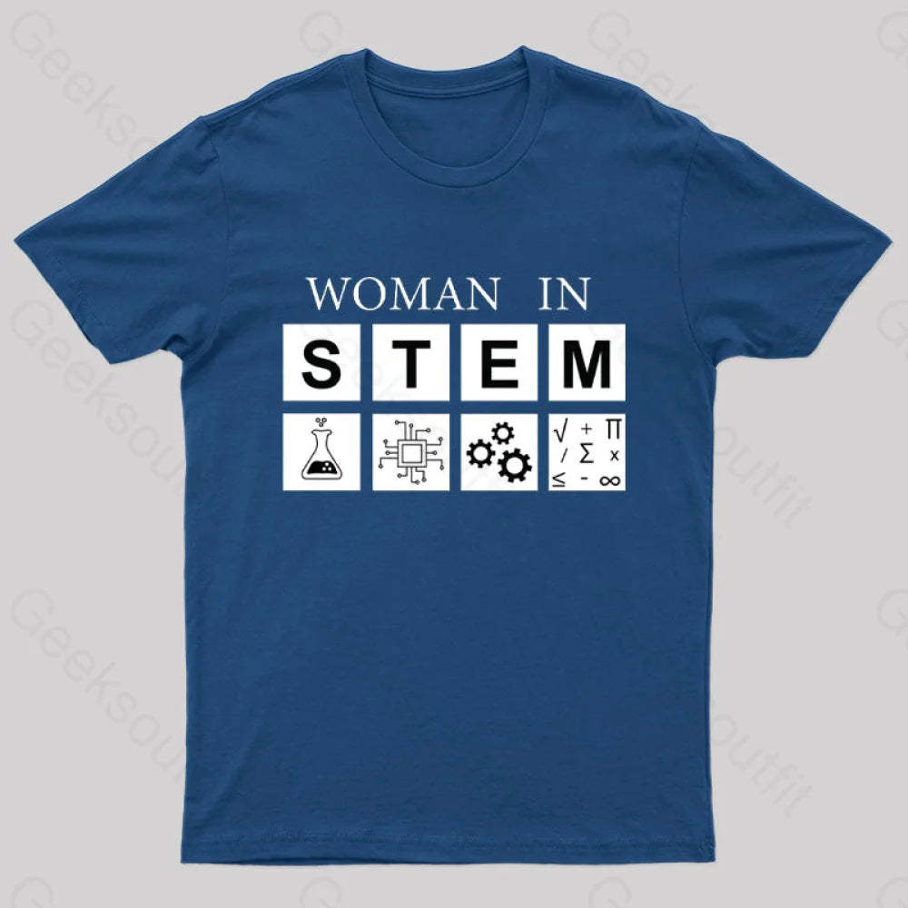 Woman In Stem Geek T-Shirt Navy / S