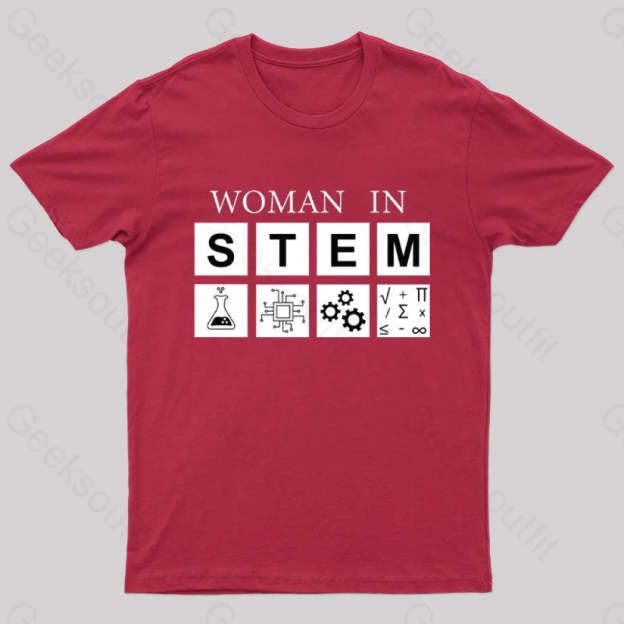 Woman In Stem Geek T-Shirt Red / S