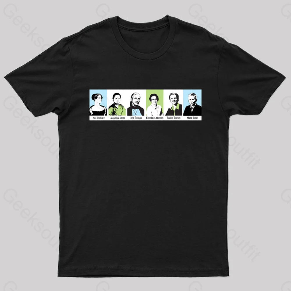 Women In Math And Science Nerd T-Shirt Black / S