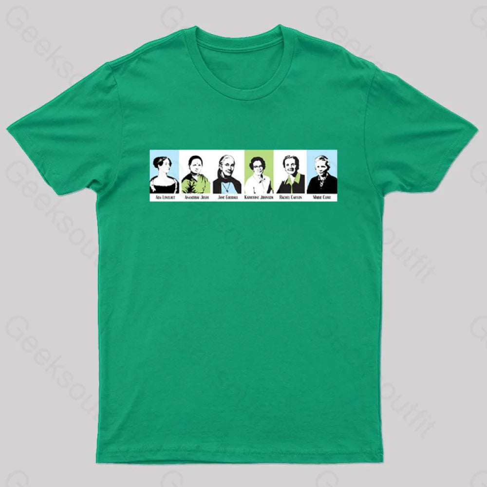 Women In Math And Science Nerd T-Shirt Green / S